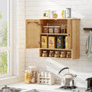 Bathroom Wall Cabinet with PE Rattan Doors and Adjustable Shelves-Natural by LJGDeals