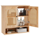 Bathroom Wall Cabinet with PE Rattan Doors and Adjustable Shelves-Natural by LJGDeals