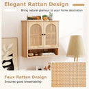 Bathroom Wall Cabinet with PE Rattan Doors and Adjustable Shelves-Natural by LJGDeals