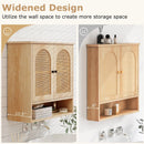 Bathroom Wall Cabinet with PE Rattan Doors and Adjustable Shelves-Natural by LJGDeals