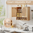 Bathroom Wall Cabinet with PE Rattan Doors and Adjustable Shelves-Natural by LJGDeals