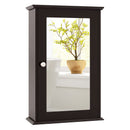 Bathroom Wall Cabinet with Single Mirror Door-Brown