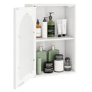 Bathroom Wall Cabinet with Tempered Glass Door and Adjustable Shelf-White