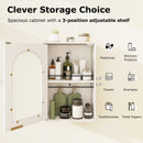 Bathroom Wall Cabinet with Tempered Glass Door and Adjustable Shelf-White