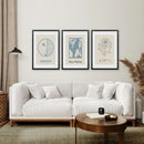 Set of 3 Bauhaus & Matisse Prints. Dancing Flower, Abstract by Wall Art Set