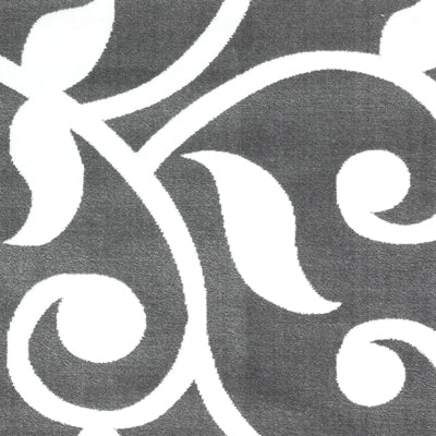 Sussex Home, Landing Rug, Slip Resistant Indoor Carpets Includes Adhesive Tape 2” x 3”-Floral Collection |Gray