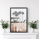 Coastal Surfing Lifestyle Print. Terracotta Surfboards by Wall Art Set