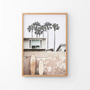 Coastal Surfing Lifestyle Print. Terracotta Surfboards by Wall Art Set
