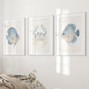 Minimalist Ocean Life Art. Marine Animals Decor by Wall Art Set