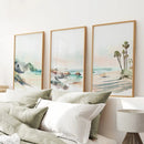 Watercolor Beach Art. Set of 3 Tropical Ocean Scene Decor by Wall Art Set