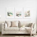 Watercolor Beach Art. Set of 3 Tropical Ocean Scene Decor by Wall Art Set