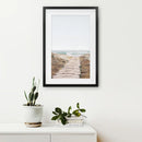 Beige Beach Pathway Wall Decor. Modern Boho Print by Wall Art Set