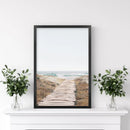 Beige Beach Pathway Wall Decor. Modern Boho Print by Wall Art Set