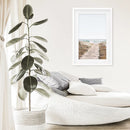 Beige Beach Pathway Wall Decor. Modern Boho Print by Wall Art Set