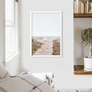 Beige Beach Pathway Wall Decor. Modern Boho Print by Wall Art Set