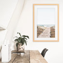Beige Beach Pathway Wall Decor. Modern Boho Print by Wall Art Set