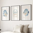 Minimalist Ocean Life Art. Marine Animals Decor by Wall Art Set