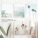 California Coastal Set of 3 Prints. Lifeguard, Surfers, Palms by Wall Art Set