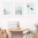 California Coastal Set of 3 Prints. Lifeguard, Surfers, Palms by Wall Art Set