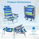 Beach Chairs Set of 2 Portable Folding Backpack Recliners with 5-Position Backrest and Padded Headrest by DirectDeals