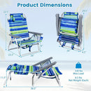 Beach Chairs Set of 2 Portable Folding Backpack Recliners with 5-Position Backrest and Padded Headrest by LJGDeals