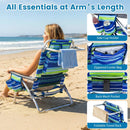 Beach Chairs Set of 2 Portable Folding Backpack Recliners with 5-Position Backrest and Padded Headrest by LJGDeals