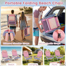 Beach Chairs Set of 2 Portable Folding Backpack Recliners with 5-Position Backrest and Padded Headrest by DirectDeals