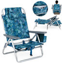 Beach Chairs Set of 2 Portable Folding Backpack Recliners with 5-Position Backrest and Padded Headrest by DirectDeals