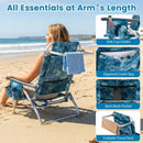 Beach Chairs Set of 2 Portable Folding Backpack Recliners with 5-Position Backrest and Padded Headrest by DirectDeals