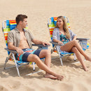 Beach Chairs Set of 2 Portable Folding Backpack Recliners with 5-Position Backrest and Padded Headrest by LJGDeals