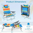 Beach Chairs Set of 2 Portable Folding Backpack Recliners with 5-Position Backrest and Padded Headrest by LJGDeals
