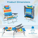 Beach Chairs Set of 2 Portable Folding Backpack Recliners with 5-Position Backrest and Padded Headrest by DirectDeals