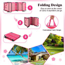 Beach Chaise Lounge Chair with Face Hole and Removable Pillow-Hot Pink by DirectDeals