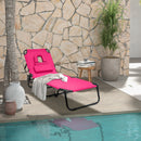 Beach Chaise Lounge Chair with Face Hole and Removable Pillow-Pink by DirectDeals