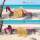 Beach Chaise Lounge Chair with Face Hole and Removable Pillow-Pink by DirectDeals