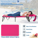 Beach Chaise Lounge Chair with Face Hole and Removable Pillow-Pink by DirectDeals