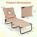 Beach Chaise Lounge Chair with Face Hole and Removable Pillow by LJGDeals