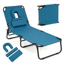 Beach Chaise Lounge Chair with Face Hole and Removable Pillow by LJGDeals