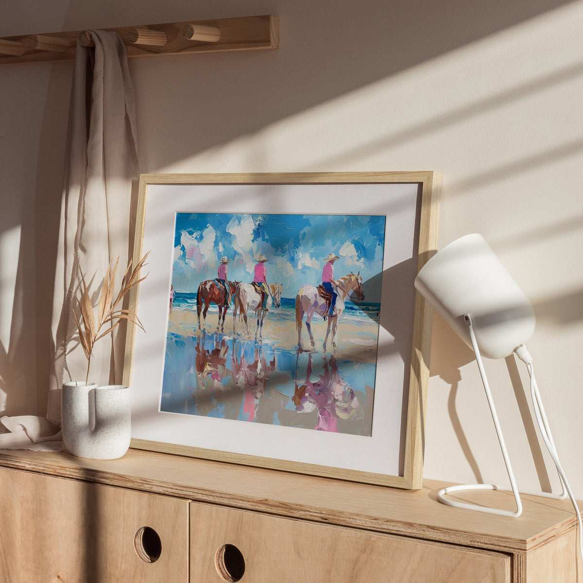Beach Cowboys 3, installed in a room