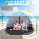 Beach Tent Sun Shelter with Canopy Pop-Up Easy Setup UPF50+ Sun Protection by LJGDeals