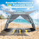 Beach Tent Sun Shelter with Canopy Pop-Up Easy Setup UPF50+ Sun Protection by DirectDeals