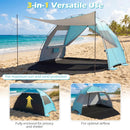 Beach Tent Sun Shelter with Canopy Pop-Up Easy Setup UPF50+ Sun Protection by DirectDeals