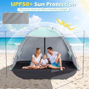 Beach Tent Sun Shelter with Canopy Pop-Up Easy Setup UPF50+ Sun Protection by DirectDeals