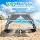 Beach Tent Sun Shelter with Canopy with Extended Floor and Vent Windows by DirectDeals