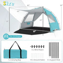 Beach Tent Sun Shelter with Canopy with Extended Floor and Vent Windows by DirectDeals