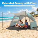 Beach Tent Sun Shelter with Canopy with Extended Floor and Vent Windows by DirectDeals