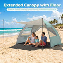 Beach Tent Sun Shelter with Canopy with Extended Floor and Vent Windows by LJGDeals