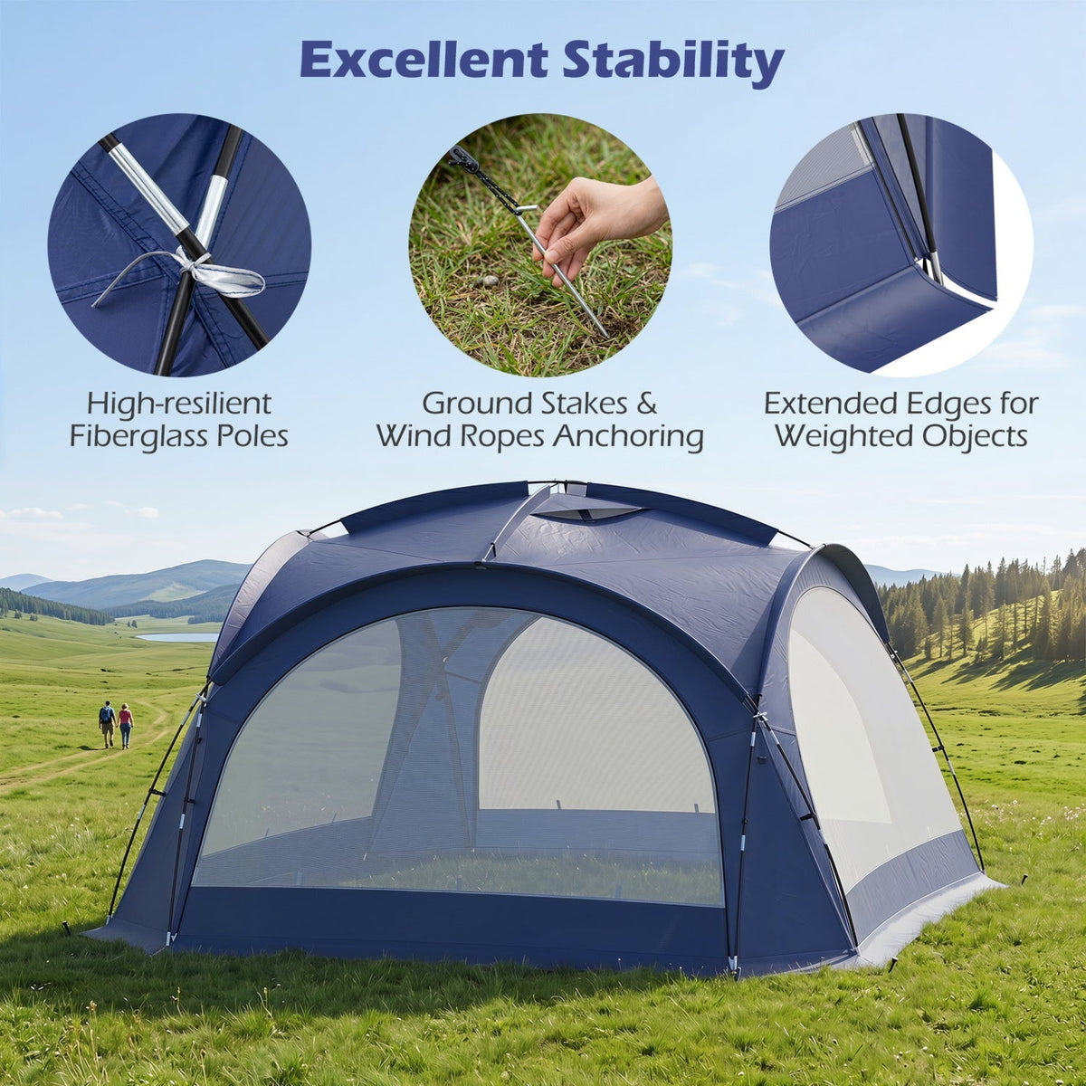 Large Beach Tent for 12-15 People with Removable Sidewalls, photo 8 of 10