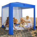 Beach Canopy Tent with Detachable Sidewall and Folding Table-Blue by LJGDeals