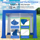 Beach Canopy Tent with Detachable Sidewall and Folding Table-Blue by LJGDeals